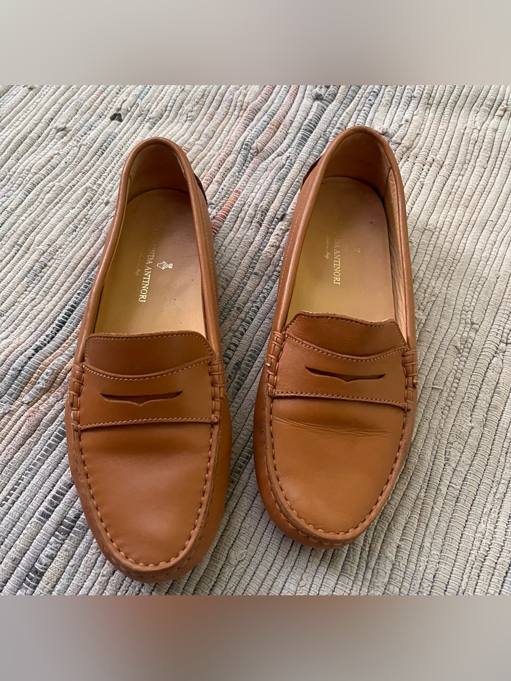 Clorinda Antinori Driving Loafers Women  37.5 Leather Pebble Sole Italy